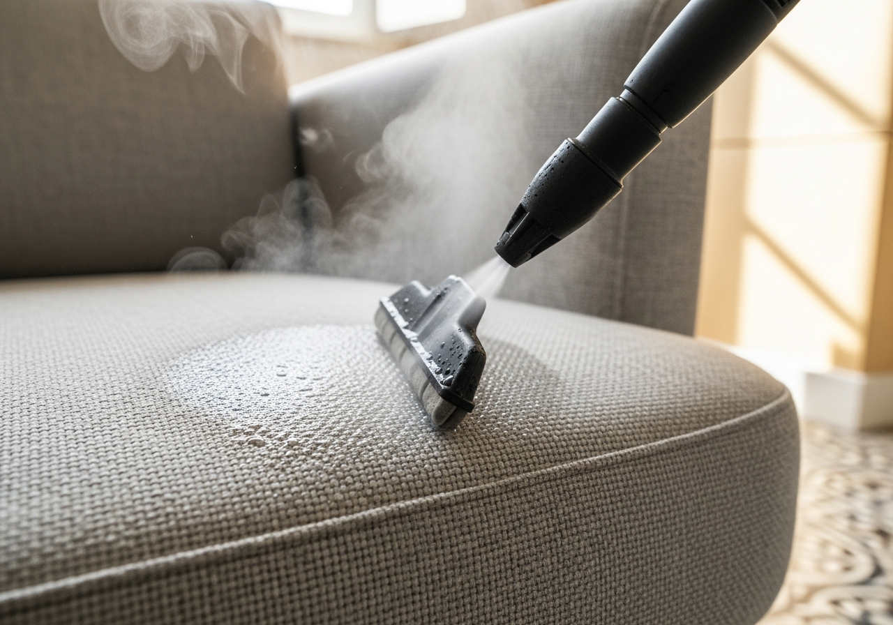 Limpeza a vapor de cadeirão